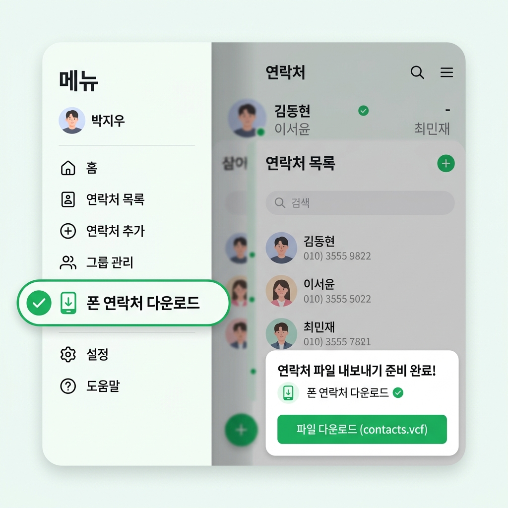 폰 연락처 다운로드